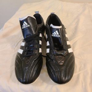 Adidas Men's Cleats 13 Black White Leather EUC